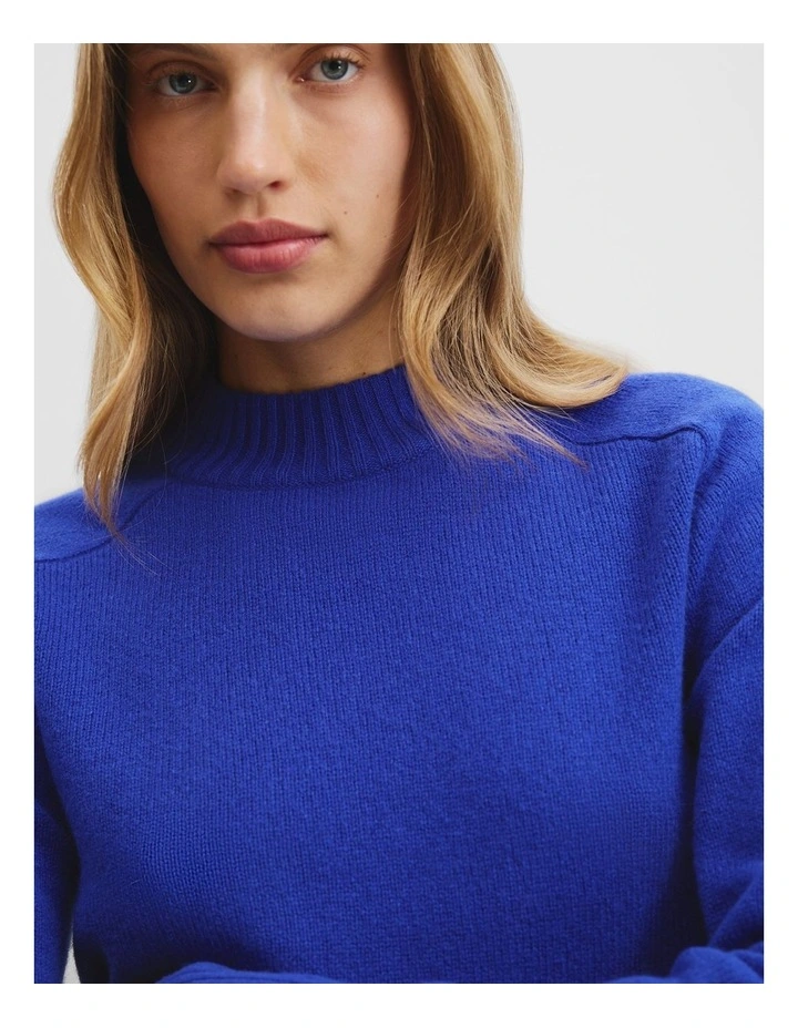 Verified Australian Merino Wool Longline Knit in Deep Blue image 2