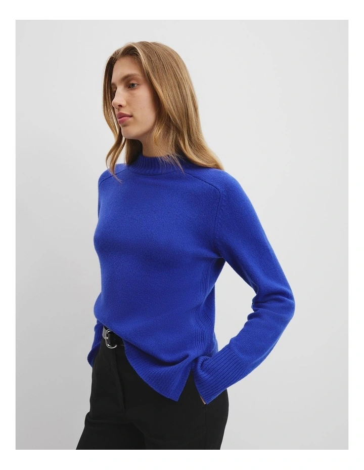 Verified Australian Merino Wool Longline Knit in Deep Blue image 3