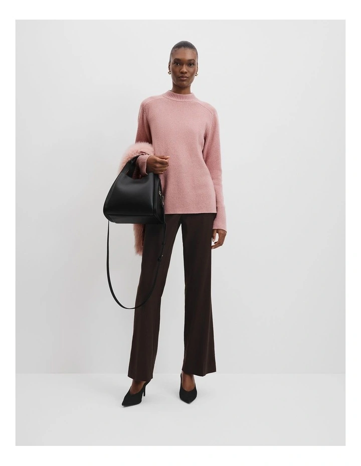 Verified Australian Merino Wool Longline Knit in Crepe Pink image 3