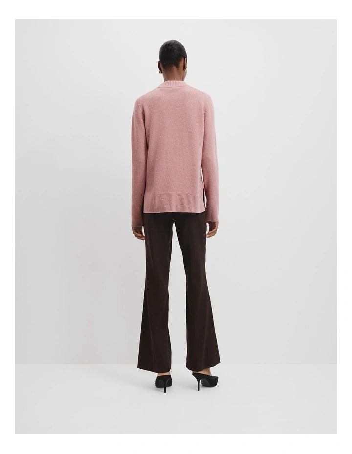 Verified Australian Merino Wool Longline Knit in Crepe Pink image 4