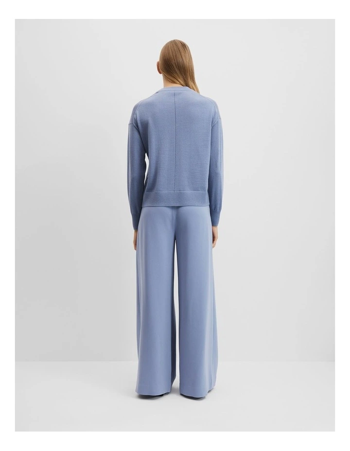 Verified Australian Merino Wool Crew Neck Knit in Steel Blue image 4
