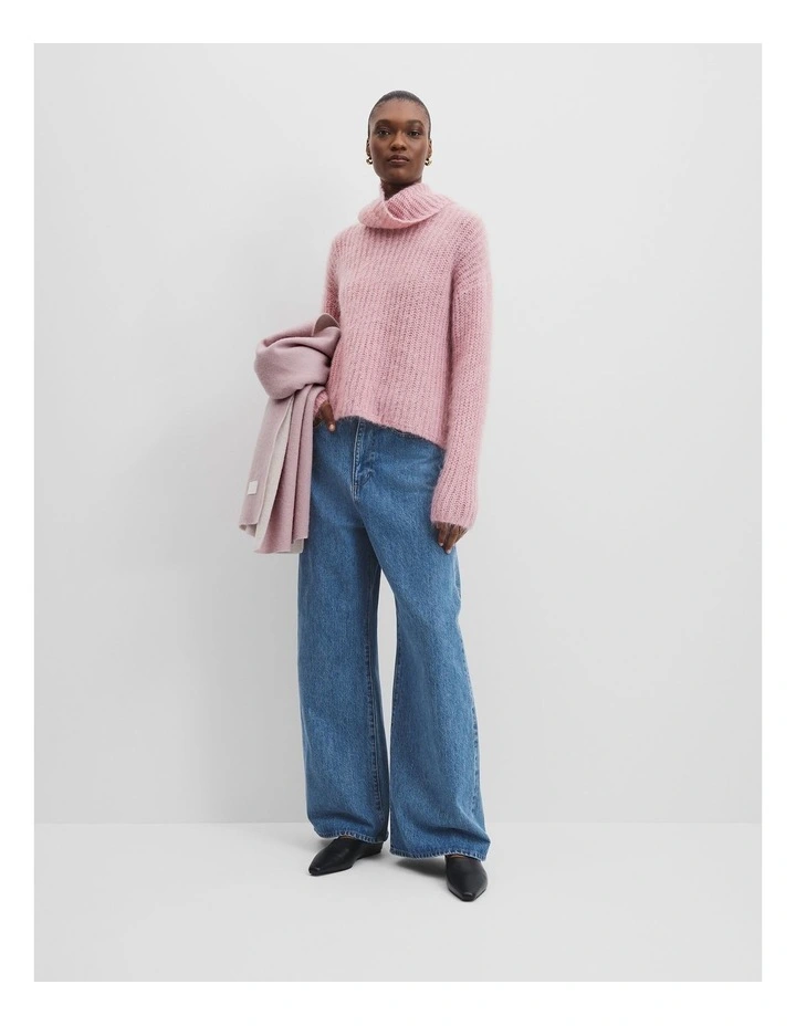 Funnel Neck Lofty Knit in Crepe Pink image 3