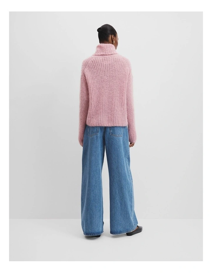 Funnel Neck Lofty Knit in Crepe Pink image 4