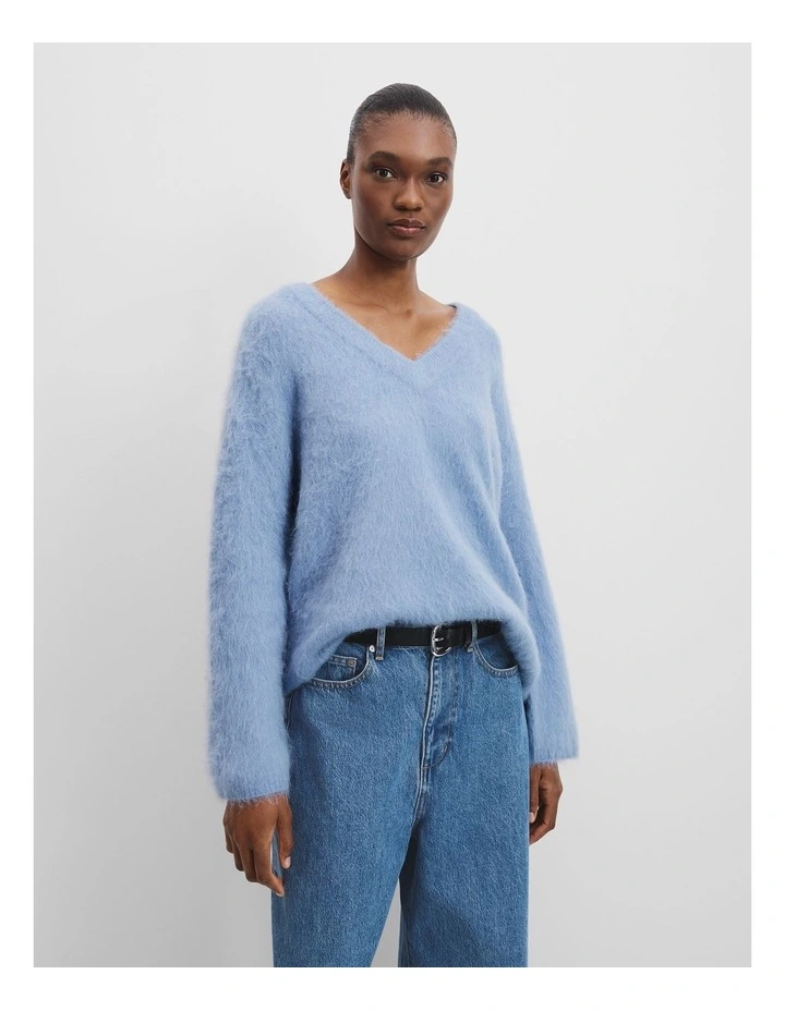 High Pile Sweater in Steel Blue image 1