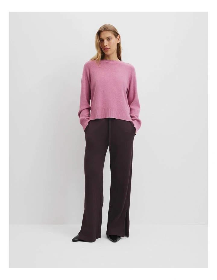 Organically Grown Cotton Linen Crew Knit in Dusty Rose image 3