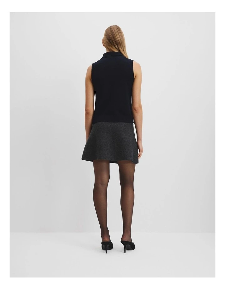 Collared Knit Vest in Black image 4