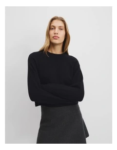 Cotton Cashmere Knit in Black