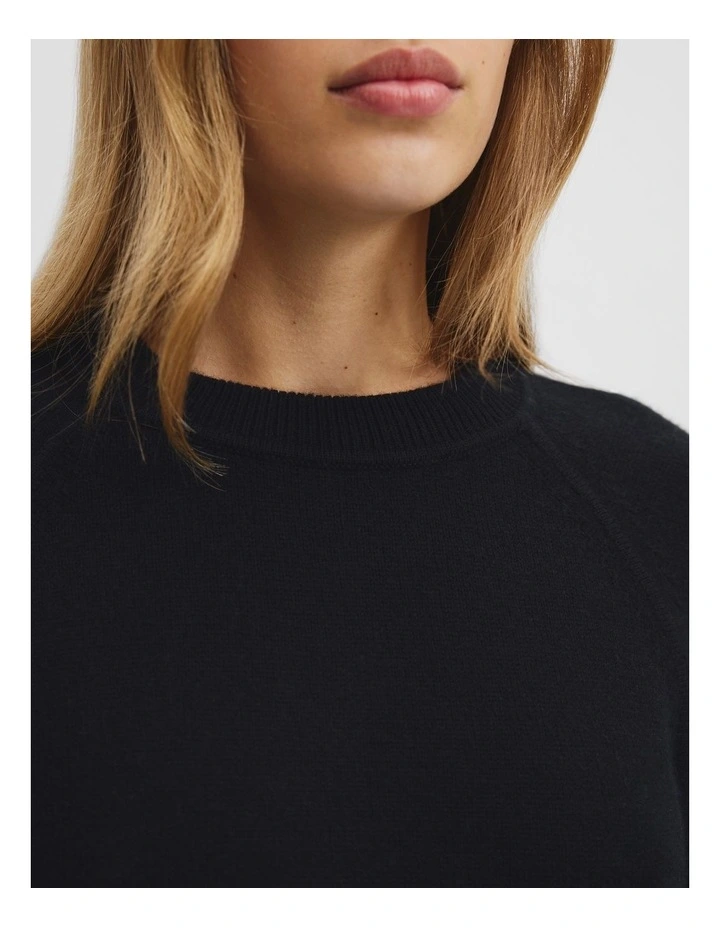 Cotton Cashmere Knit in Black image 2