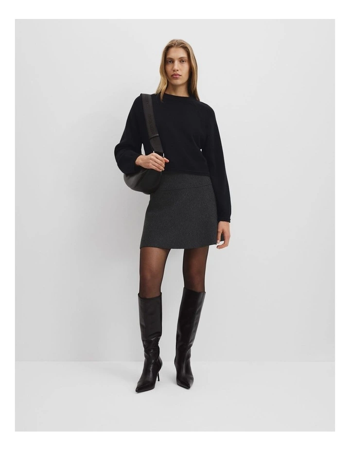 Cotton Cashmere Knit in Black image 3