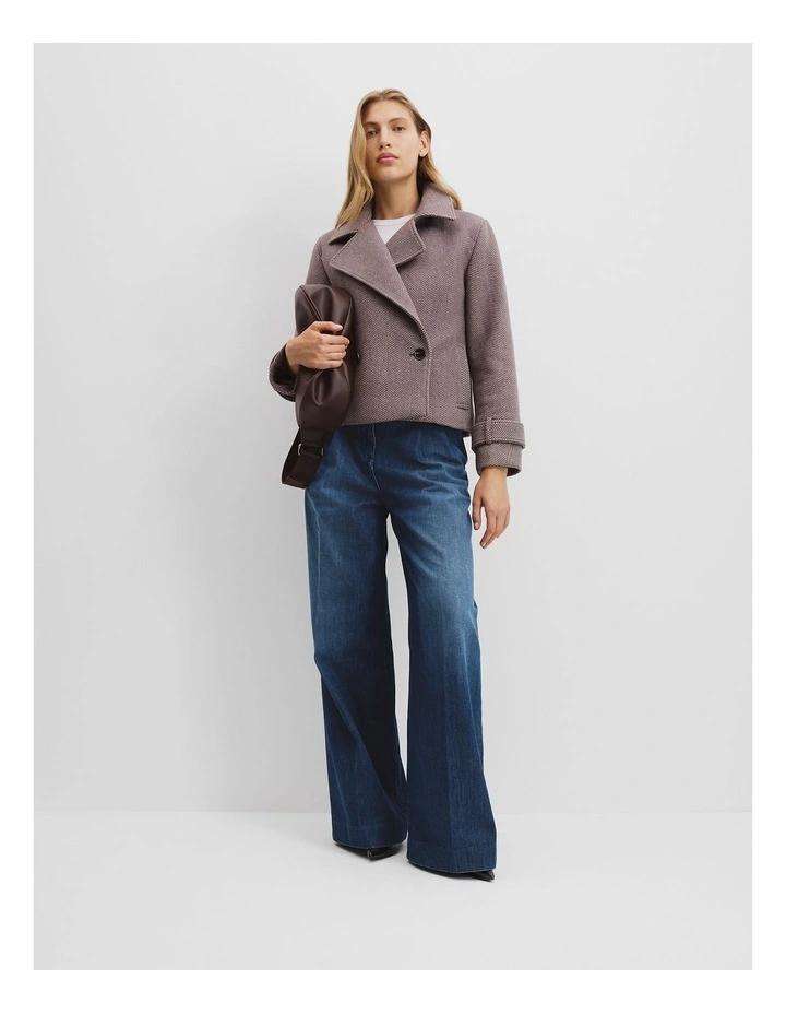 Herringbone Peacoat in Dove image 3