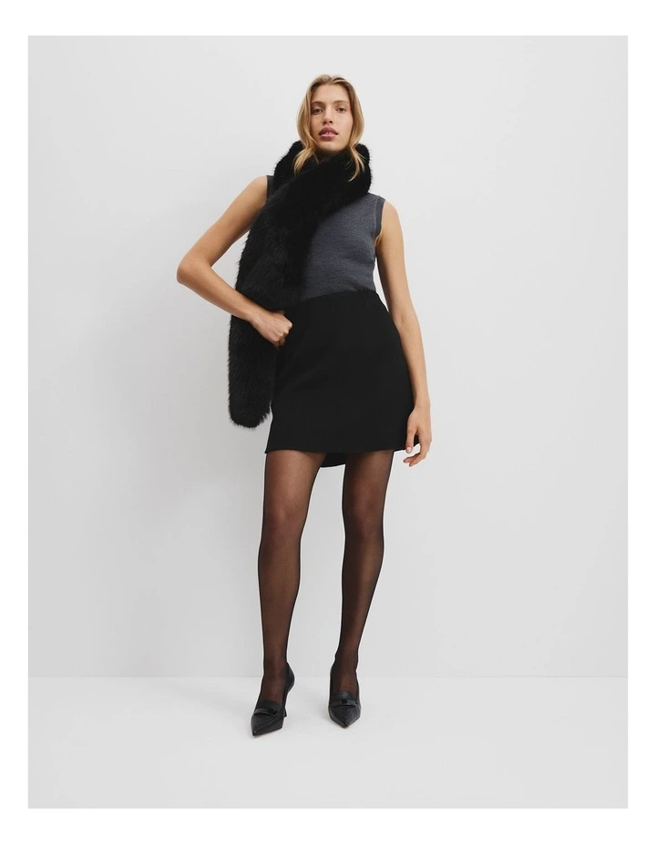 Soft Mini Skirt in Black image 1
