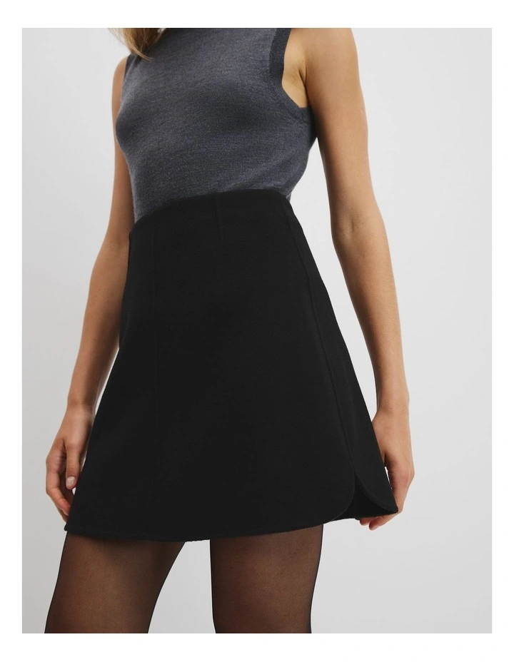 Soft Mini Skirt in Black image 2