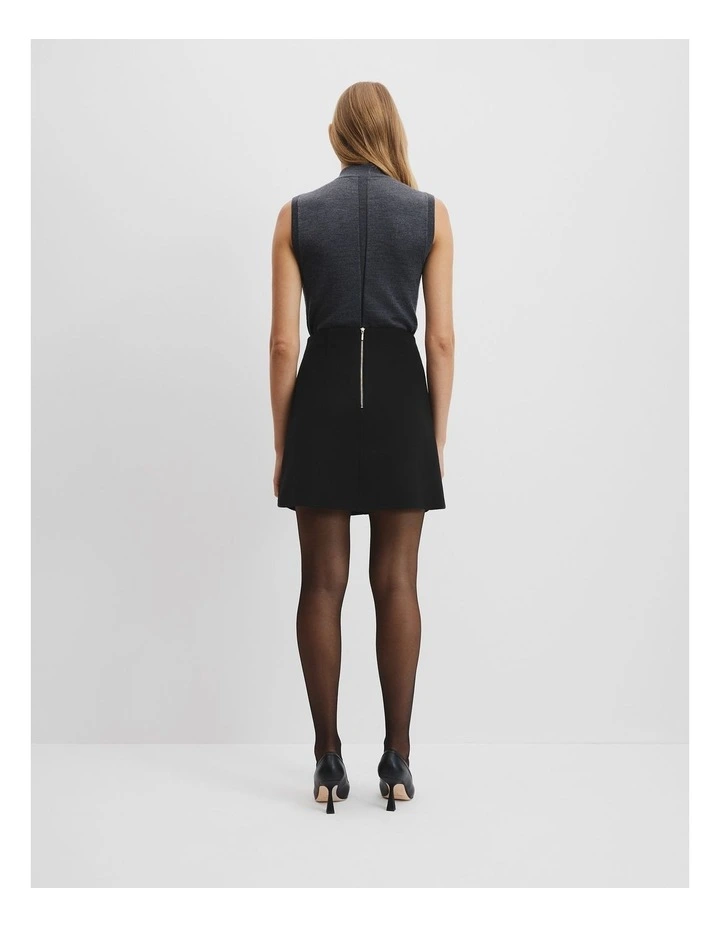 Soft Mini Skirt in Black image 4