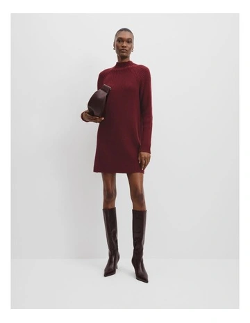 Knit Mini Dress in Rosewood