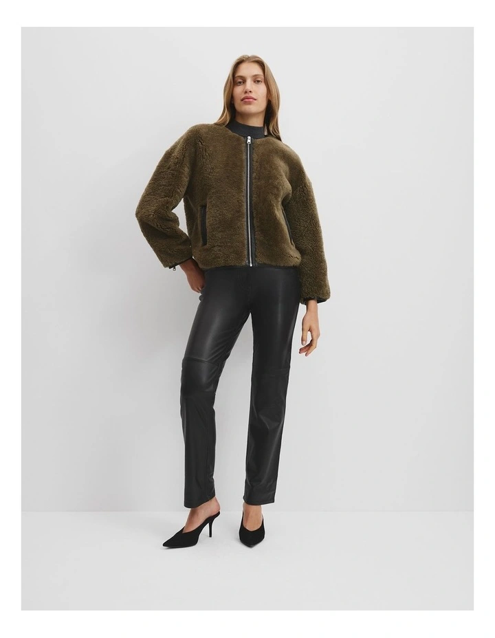 Shearling Zip Jacket in Dove image 2