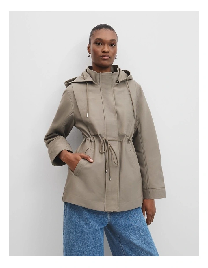 Cinched Parka in Dove image 1