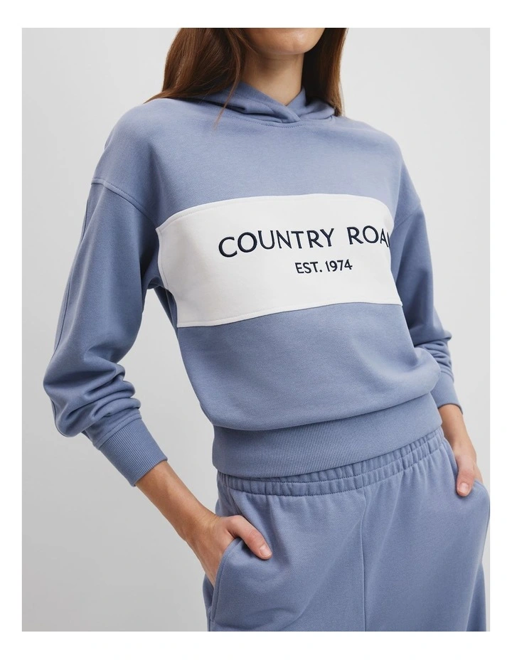 Towards Circularity Hooded Sweat in Steel Blue image 2