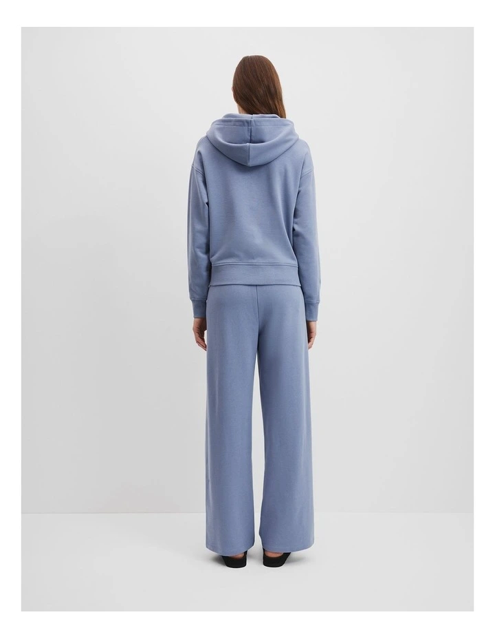 Towards Circularity Hooded Sweat in Steel Blue image 3