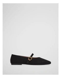 Marian Ballet in Black Suede