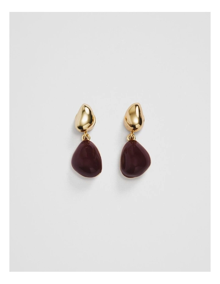 Enamel Drop Earrings in Gold image 1