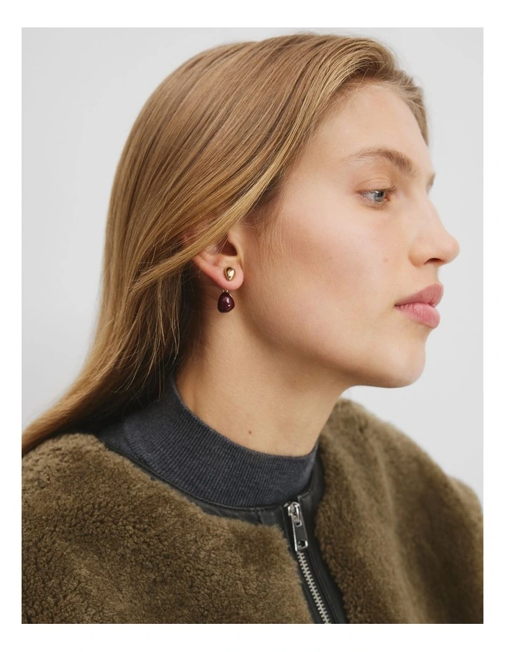 Enamel Drop Earrings in Gold image 2
