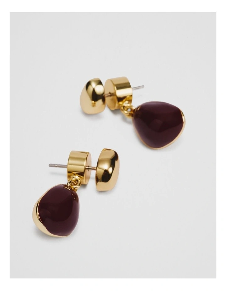 Enamel Drop Earrings in Gold image 3