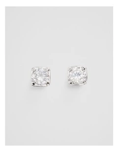 Crystal Stud Earring in Silver