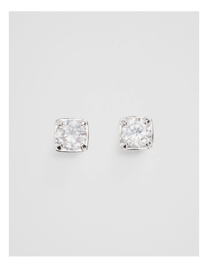 Crystal Stud Earring in Silver image 1