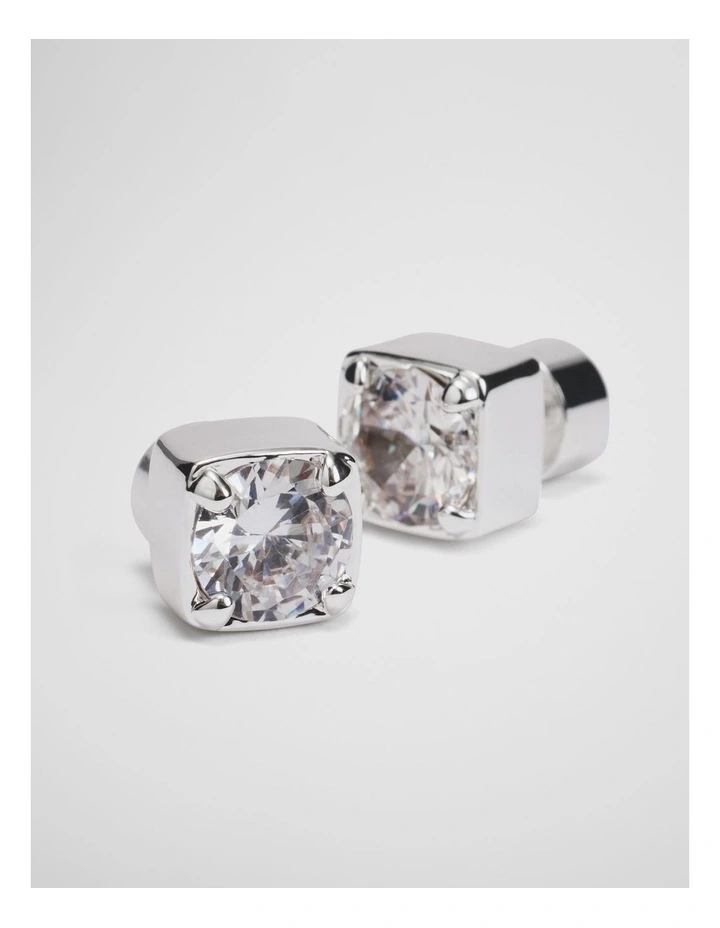 Crystal Stud Earring in Silver image 3