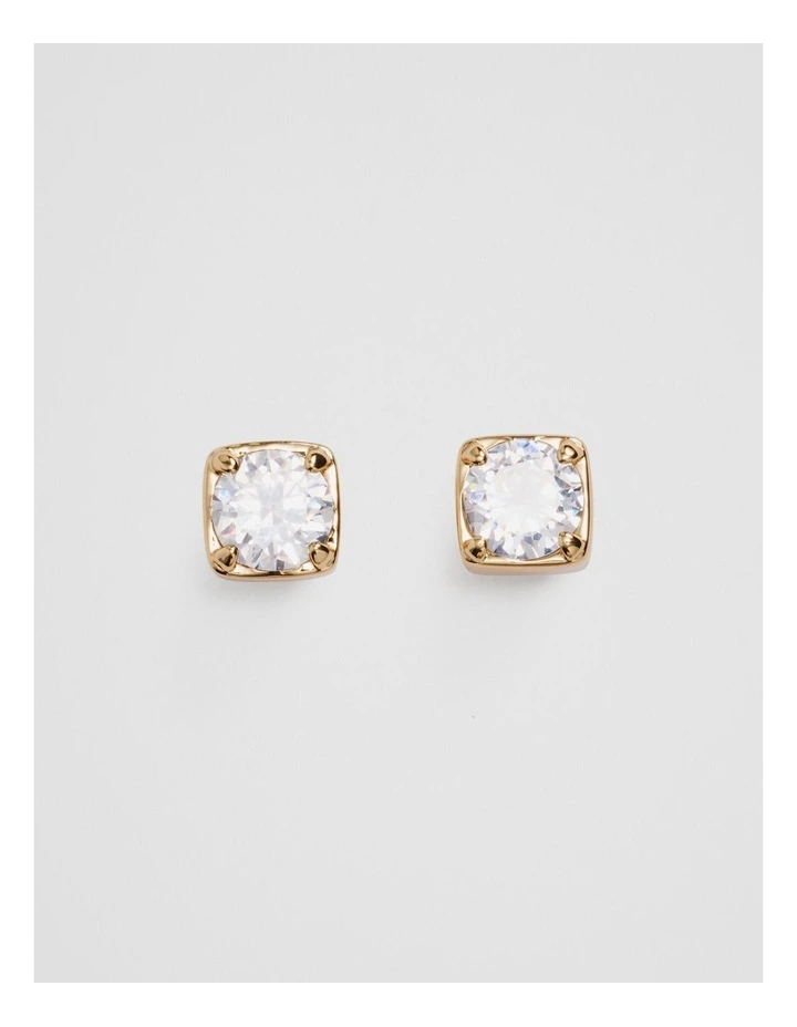 Crystal Stud Earring in Gold image 1