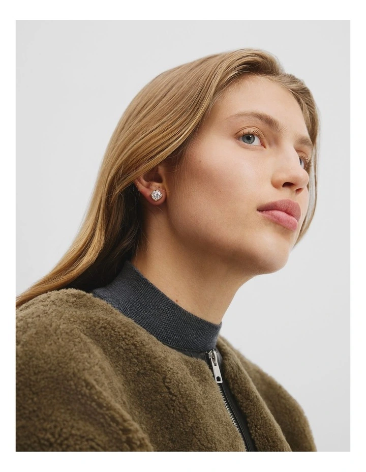 Crystal Stud Earring in Gold image 2