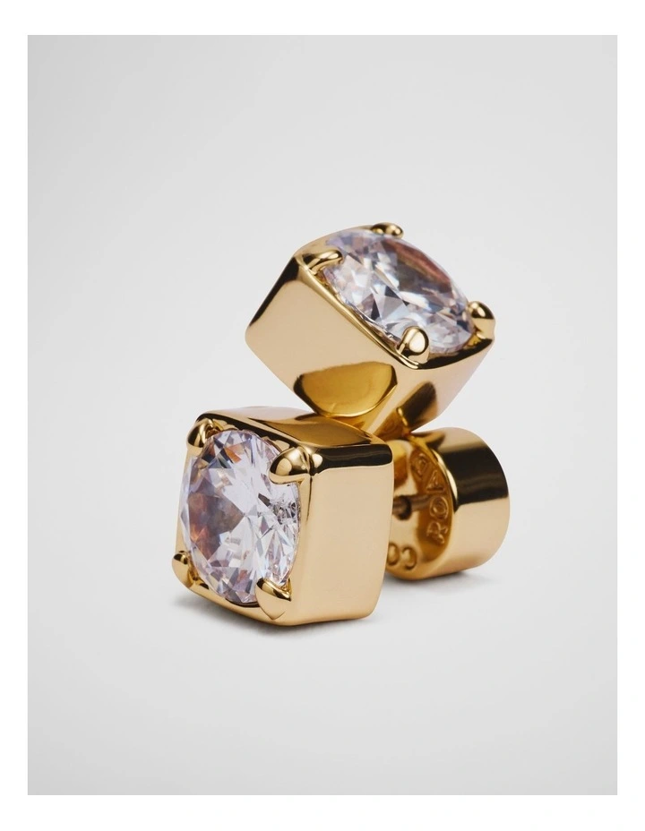 Crystal Stud Earring in Gold image 3