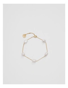 Freshwater Pearl Chain Bracelet in Gold