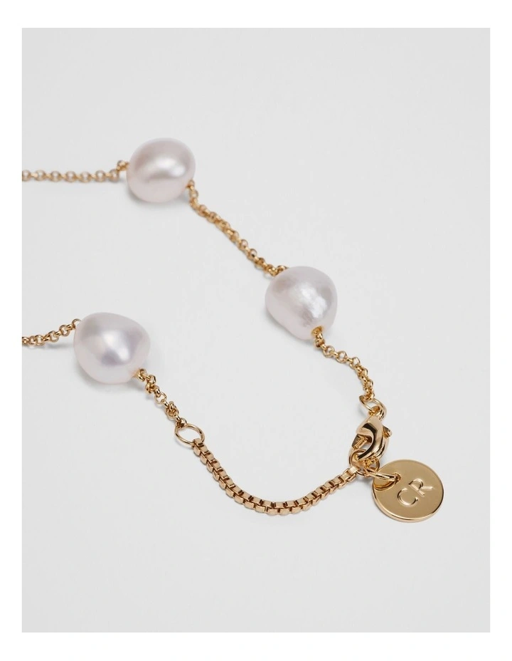 Freshwater Pearl Chain Bracelet in Gold image 3