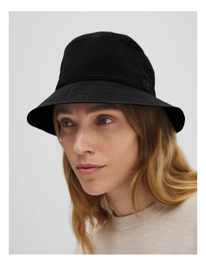 Branded Bucket Hat in Black image 2