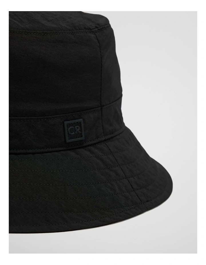 Branded Bucket Hat in Black image 3