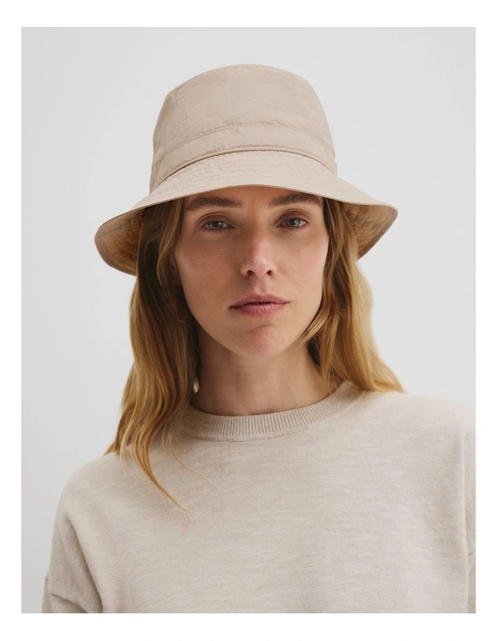 Branded Bucket Hat in Natural image 2