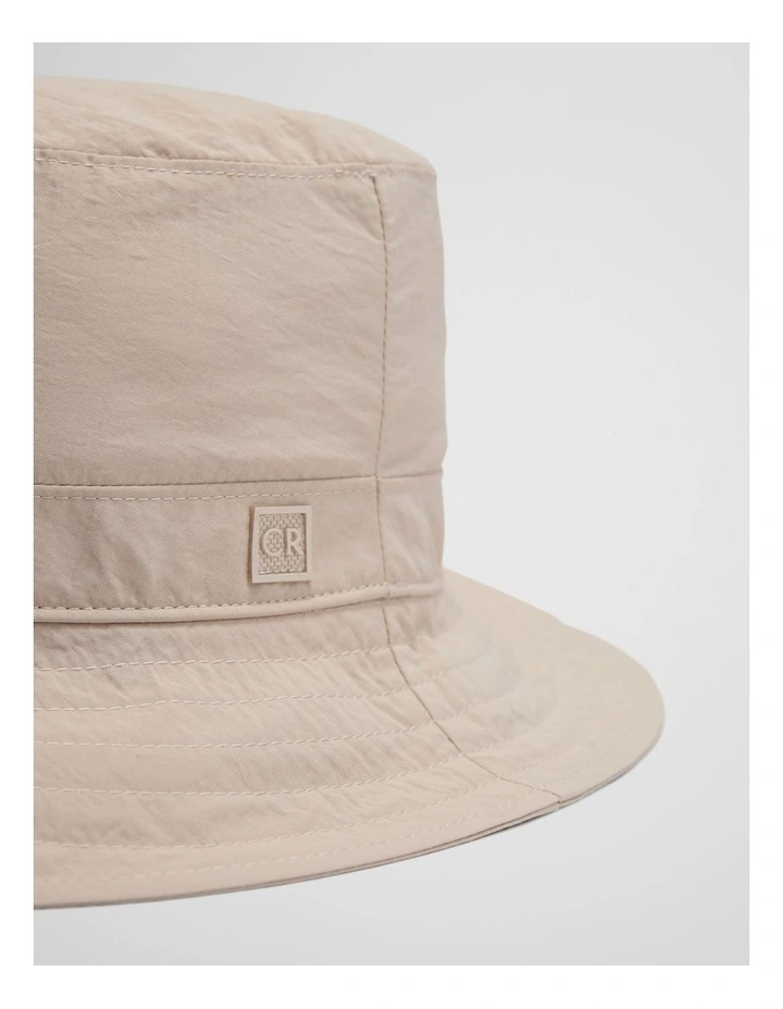 Branded Bucket Hat in Natural image 3