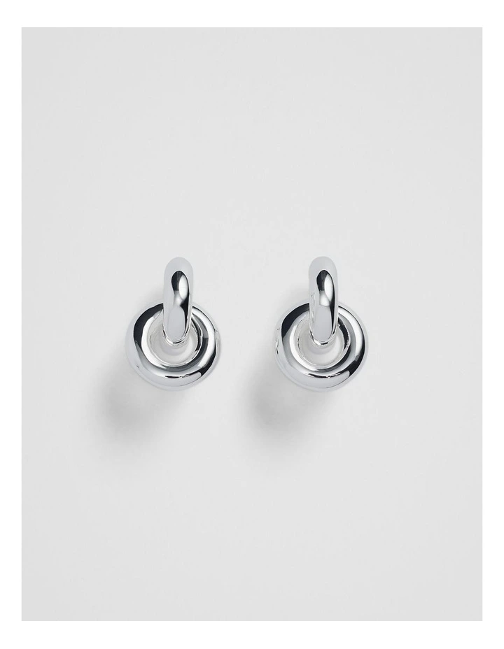 Chunky Hoop Stud Earring in Silver image 1