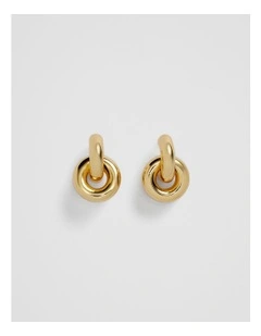 Chunky Hoop Stud Earring in Gold