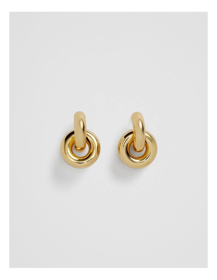 Chunky Hoop Stud Earring in Gold image 1