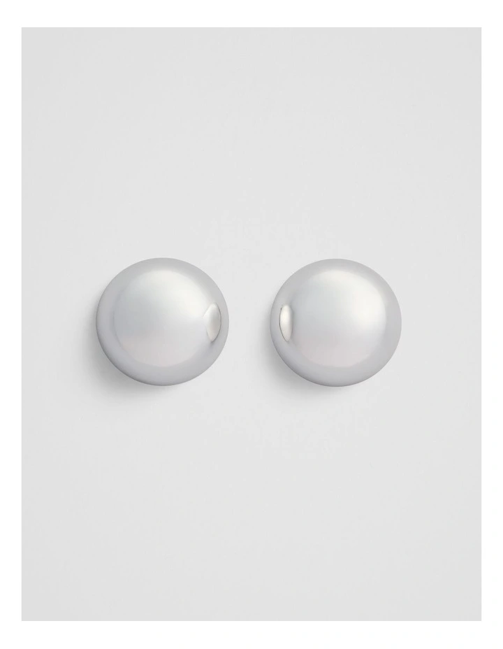 Pippa Large Stud Earrings in Silver image 1