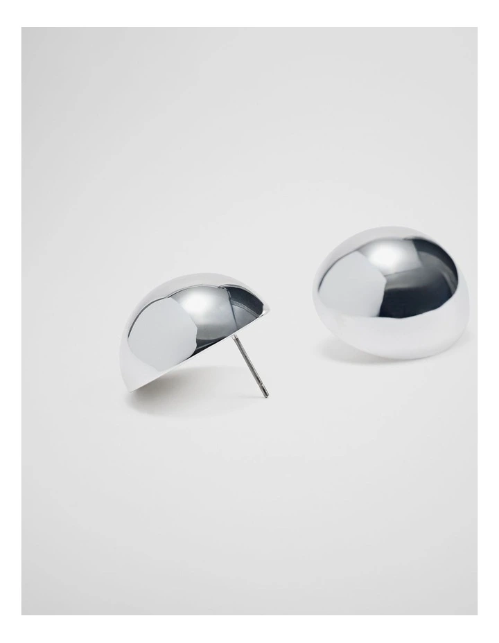 Pippa Large Stud Earrings in Silver image 3