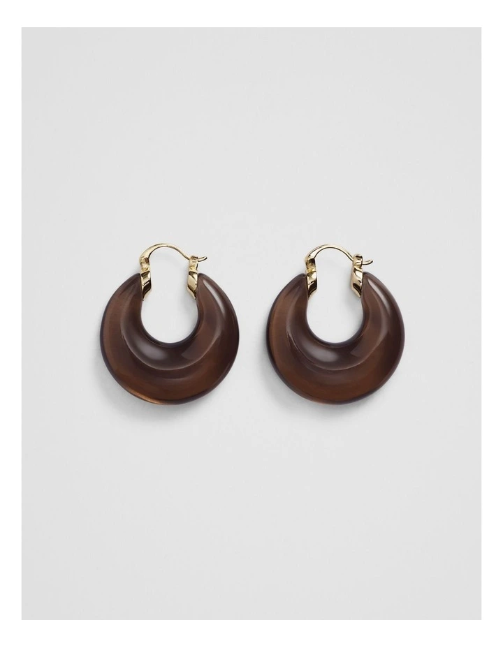 Marissa Hoop Earring in Cocoa image 1
