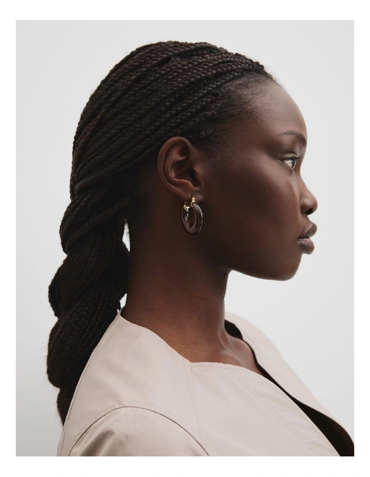 Marissa Hoop Earring in Cocoa image 2