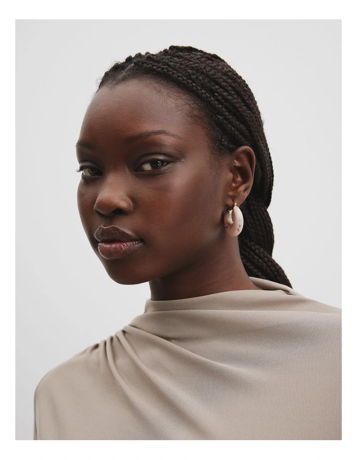 Marissa Hoop Earring in Neutral image 2