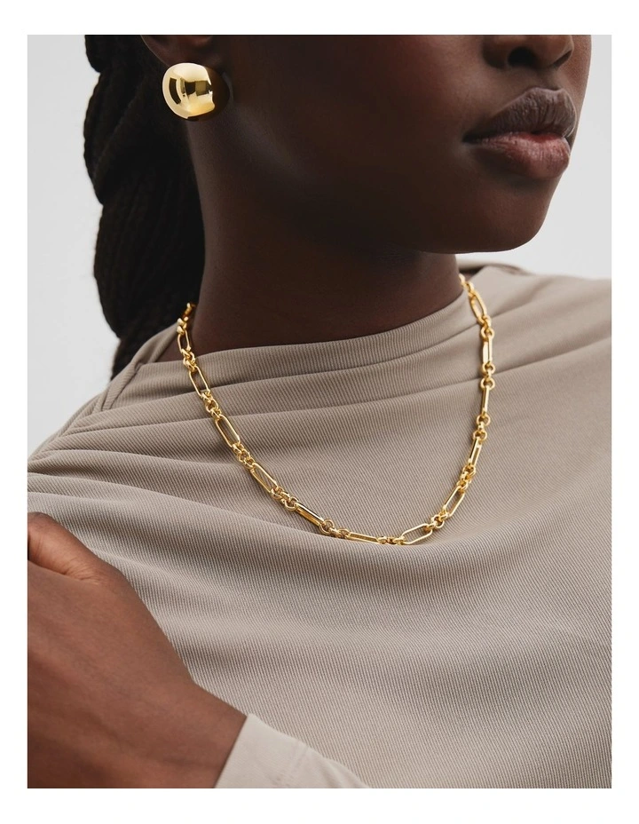 Paper Chain Necklace in Gold image 2