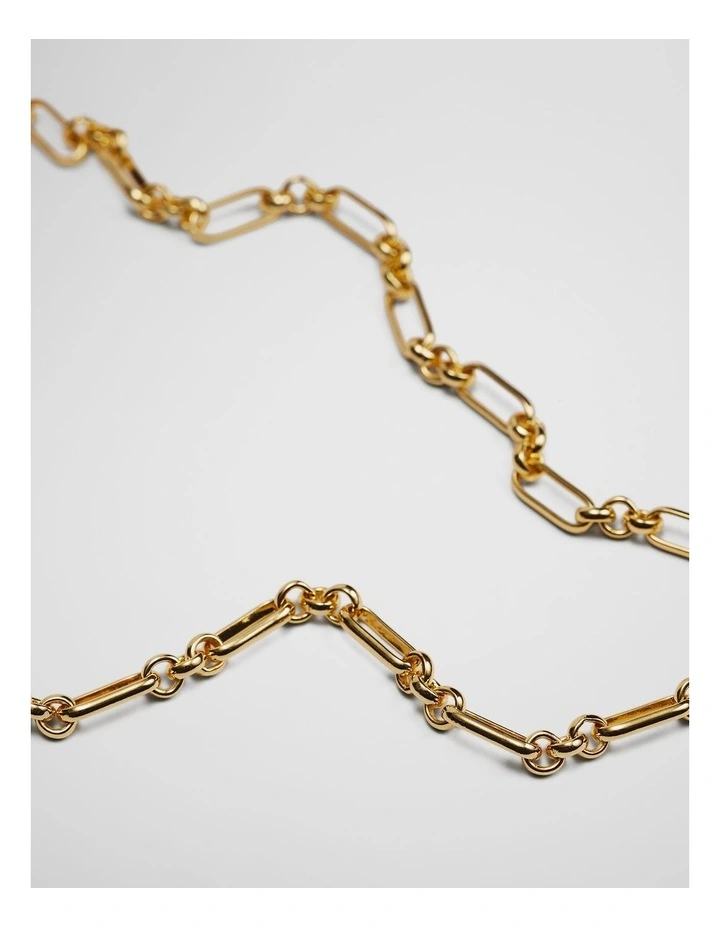 Paper Chain Necklace in Gold image 3