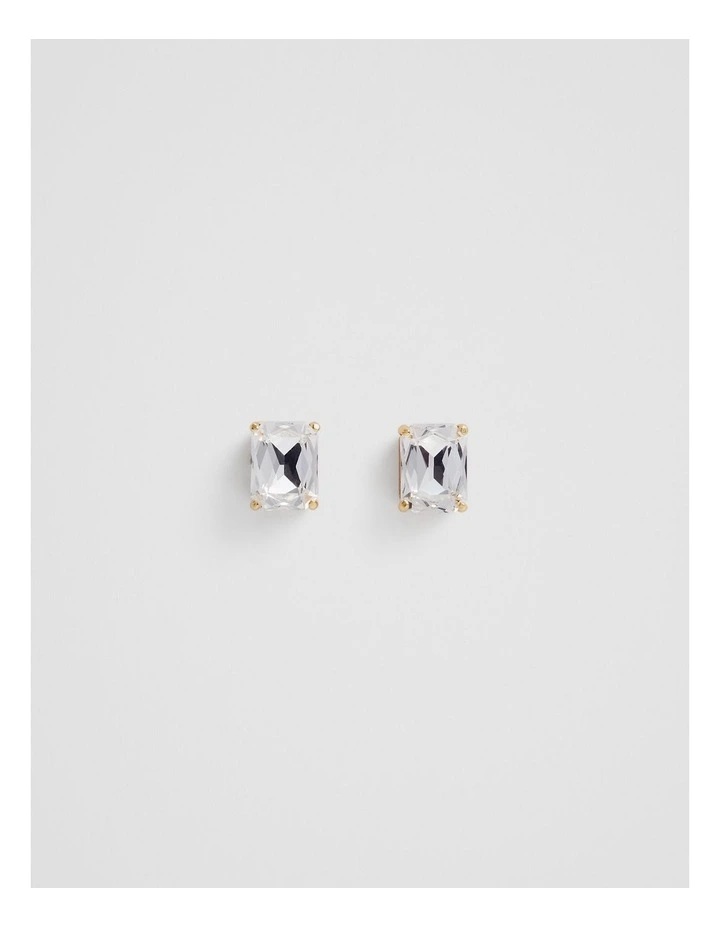 Crystal Stud Earring in Gold image 1