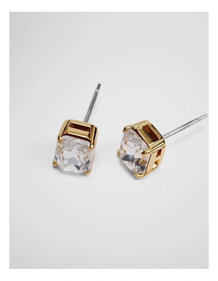 Crystal Stud Earring in Gold image 3